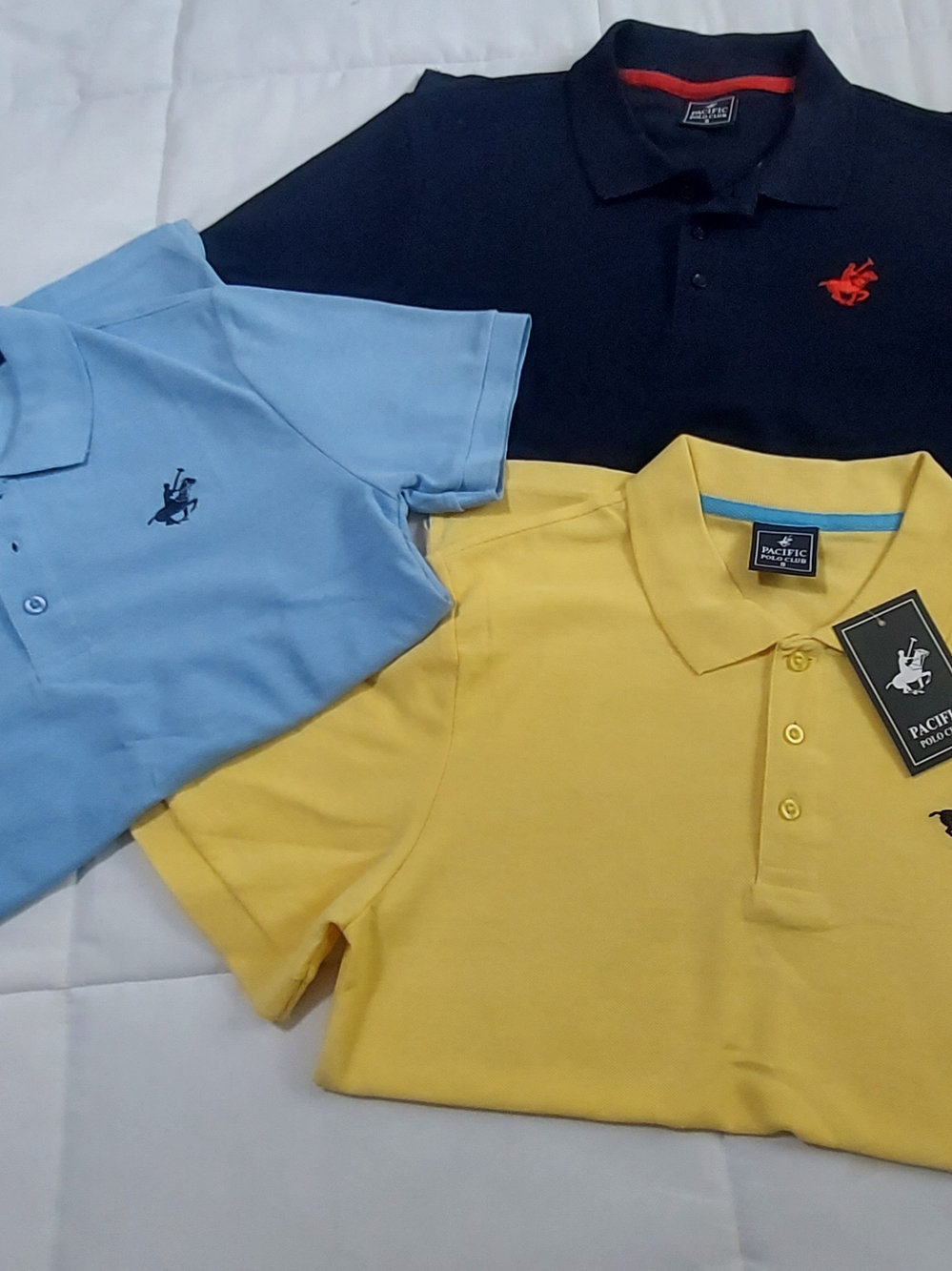 Kids Short-Sleeve Polo Shirt - Yellow, Navy, Light Blue..3x1